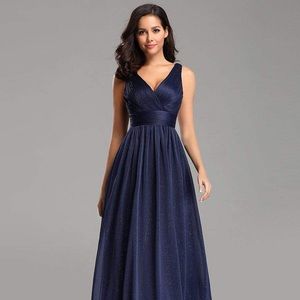 Bridesmaid homecoming prom formal navy dress